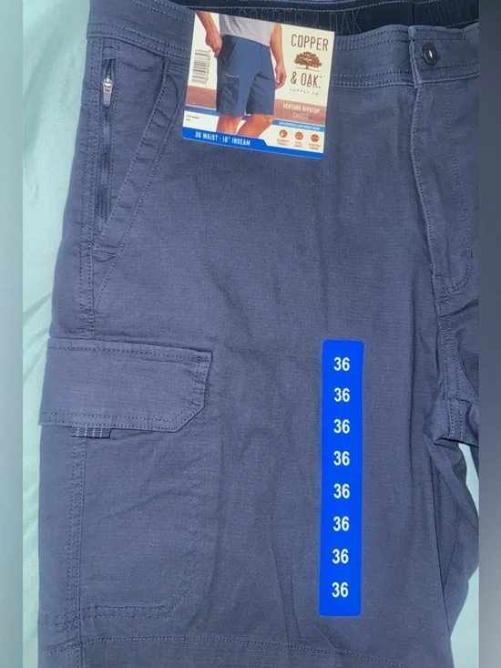 Copper & Oak Supply Co. Men's Blue Venture Ripstop Cargo Shorts - Picture 2 of 7